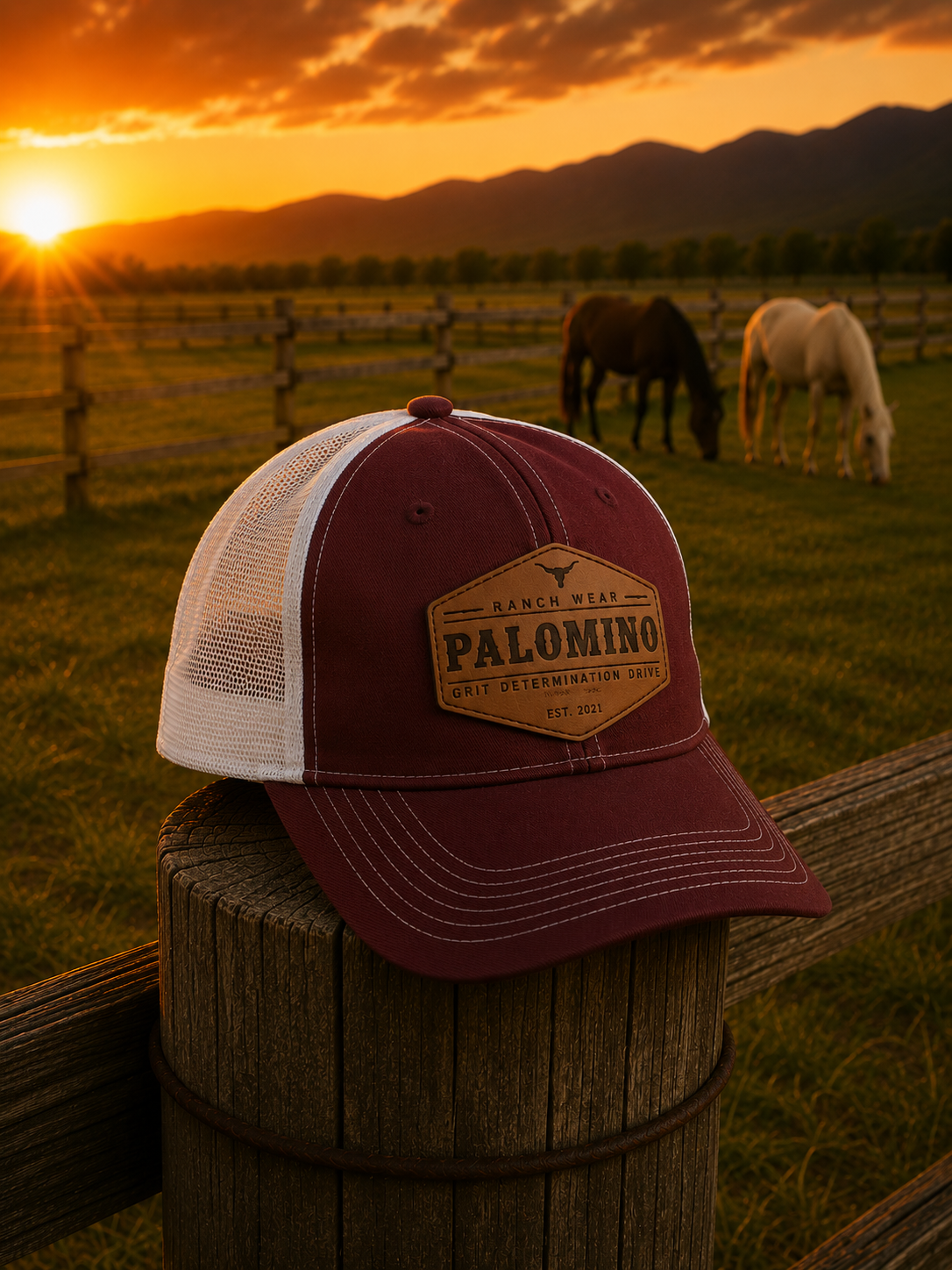 Snapback Trucker Maroon/White