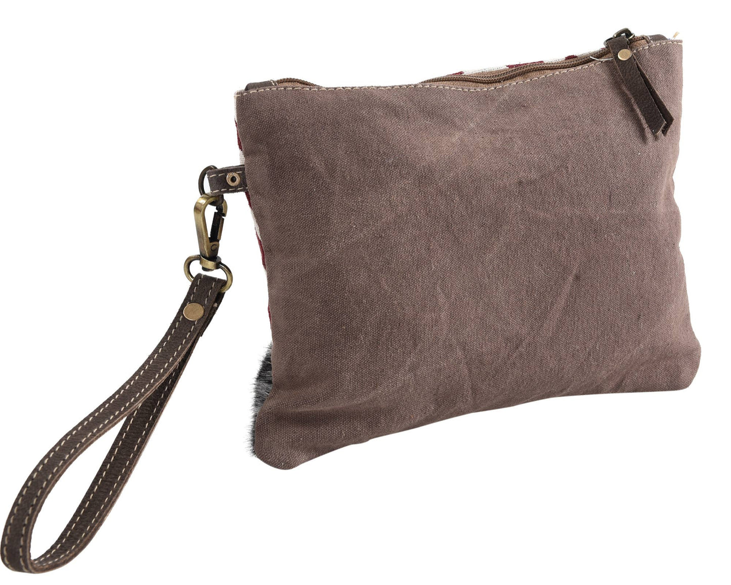 Rug Wristlet with Leather