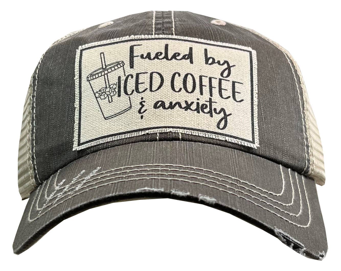 Fueled By Iced Coffee & Anxiety Trucker Hat Baseball Cap