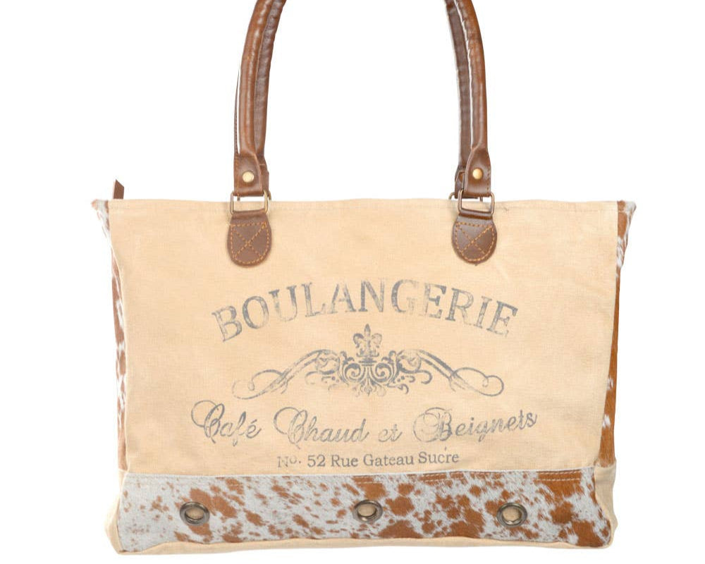 Boulangerie Tote With Cowhide Trim