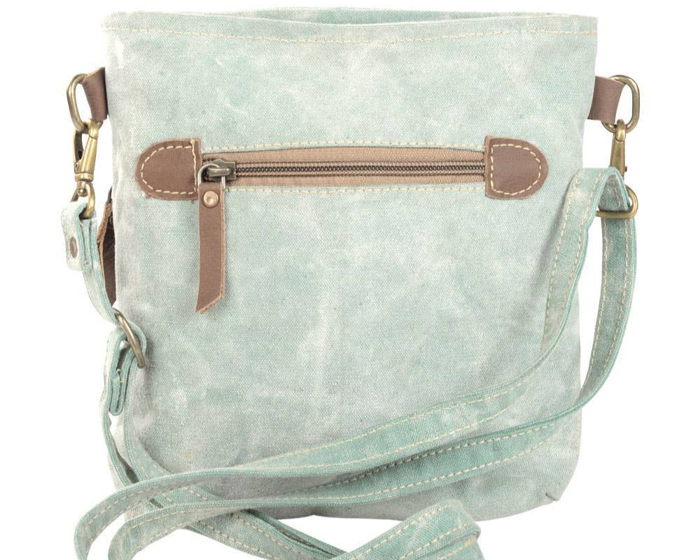 Double Zipper Light Green Rug Crossbody