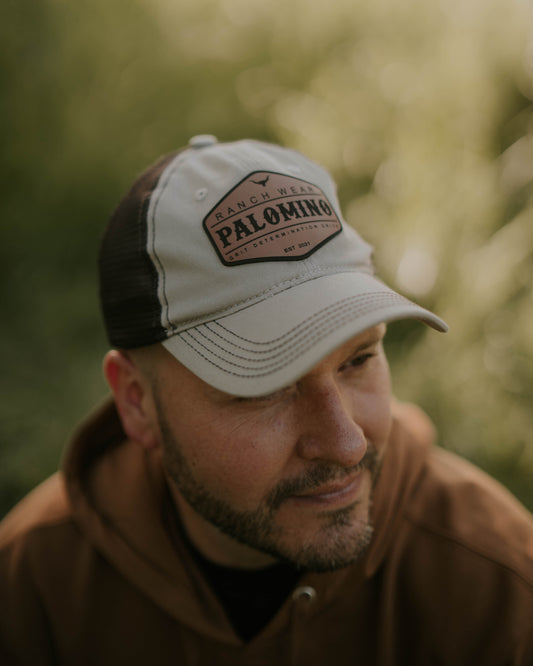 Soft Mesh Back Hat - Khaki/Choc Brown