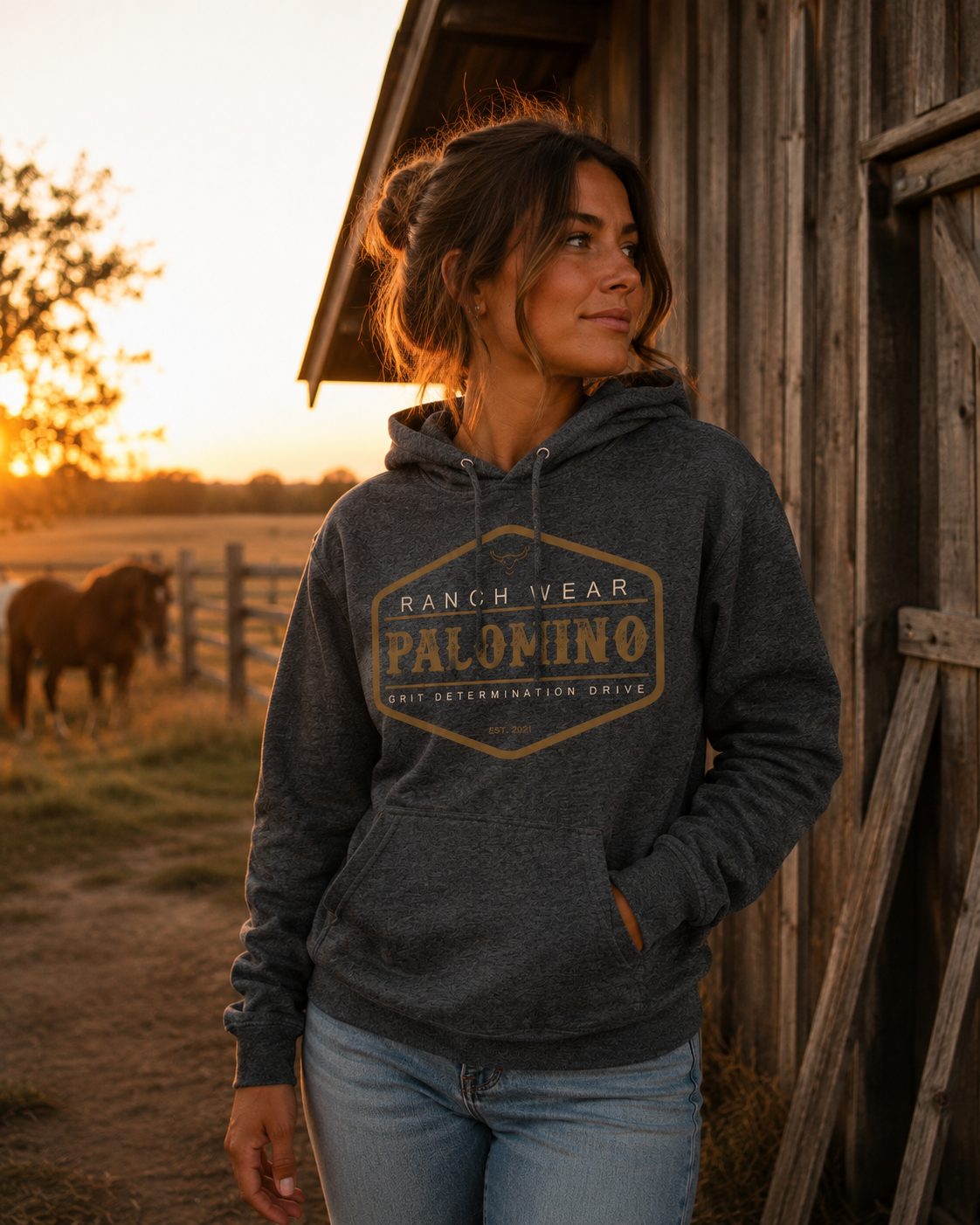 Fleece Hoodie w/ Pocket Heather Gray OG