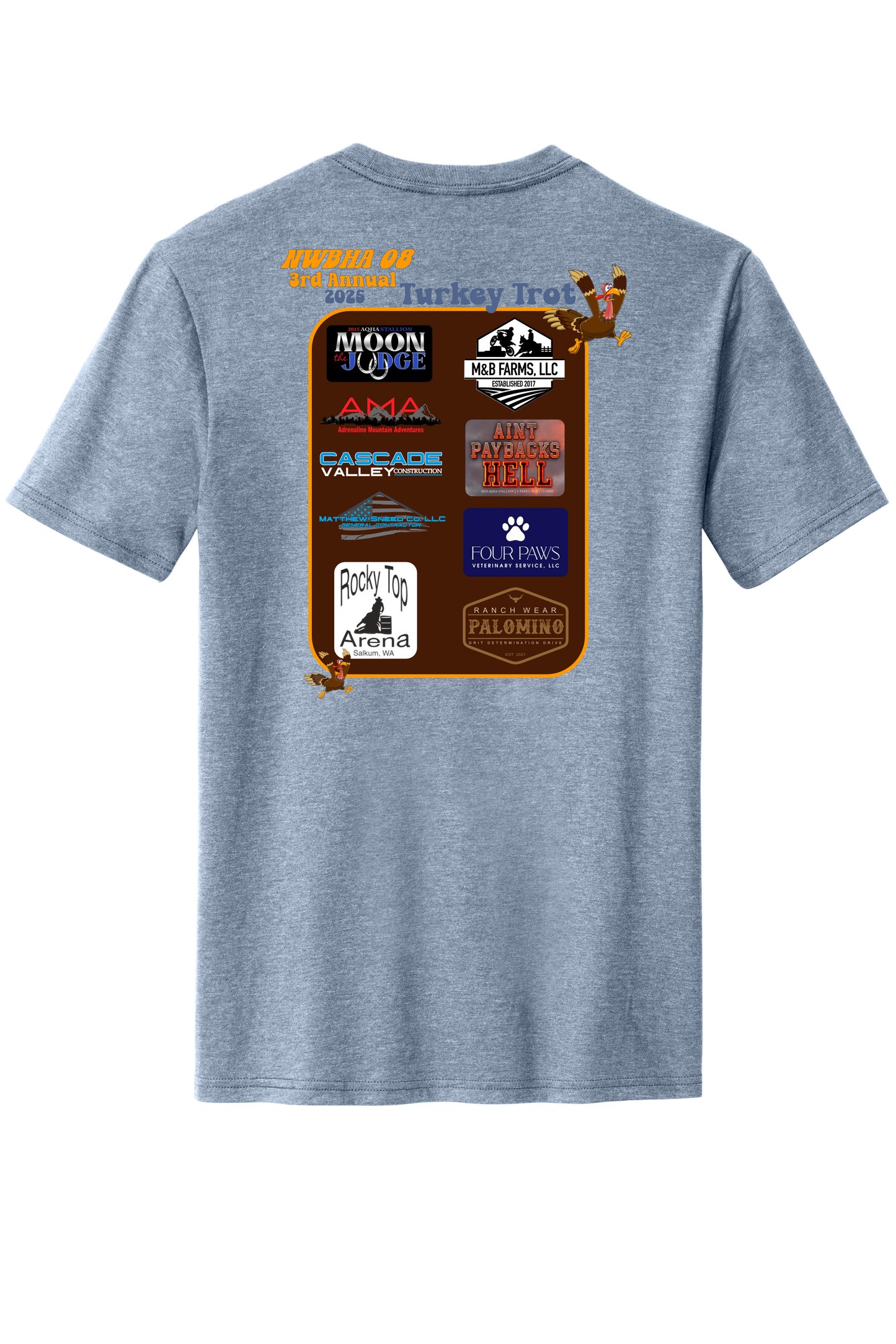 Turkey Trot T-Shirt Flint Blue Heather