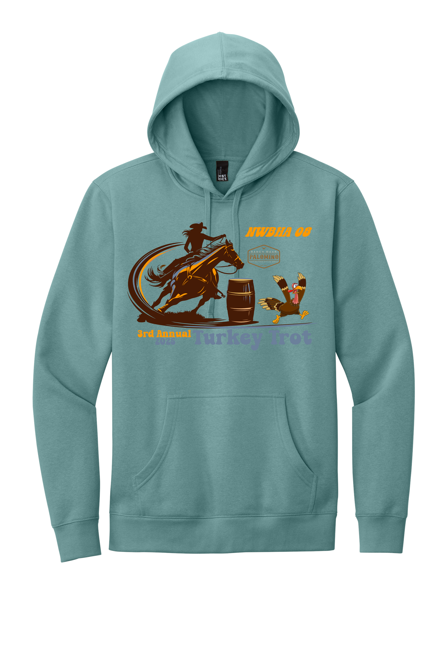 Turkey Trot Hooded Sweatshirt Teal