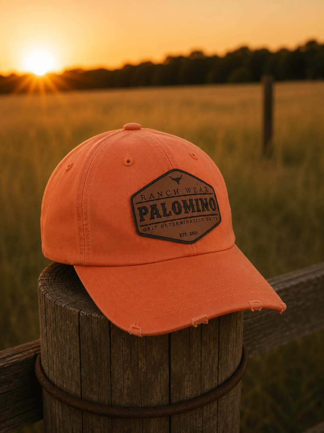 Distressed Cap - Burnt Orange