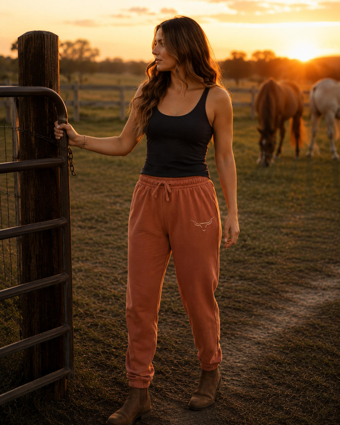 Fleece Sweatpant-Desert Rose